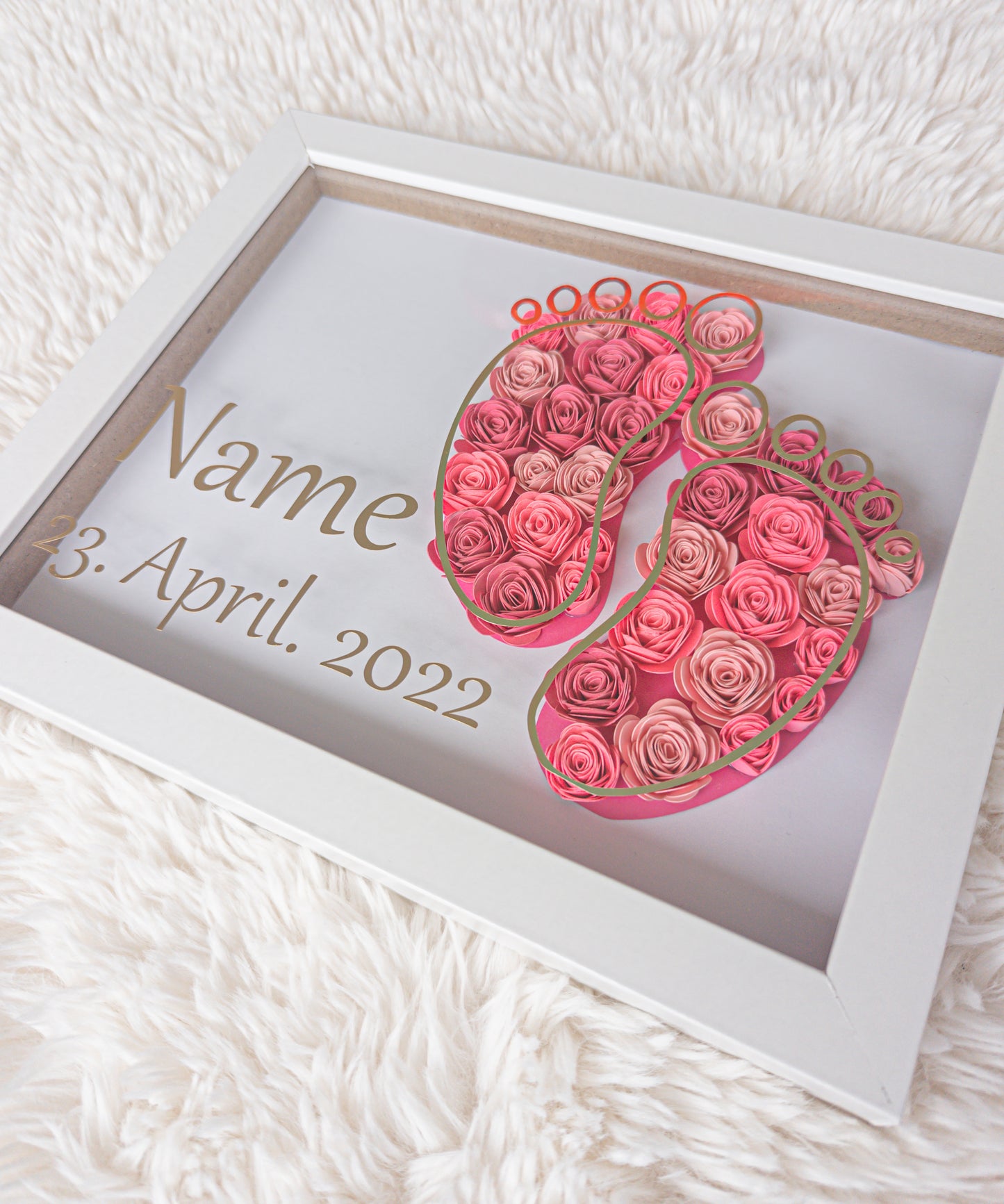 Baby Feet Girls Birth Gift Flower Box